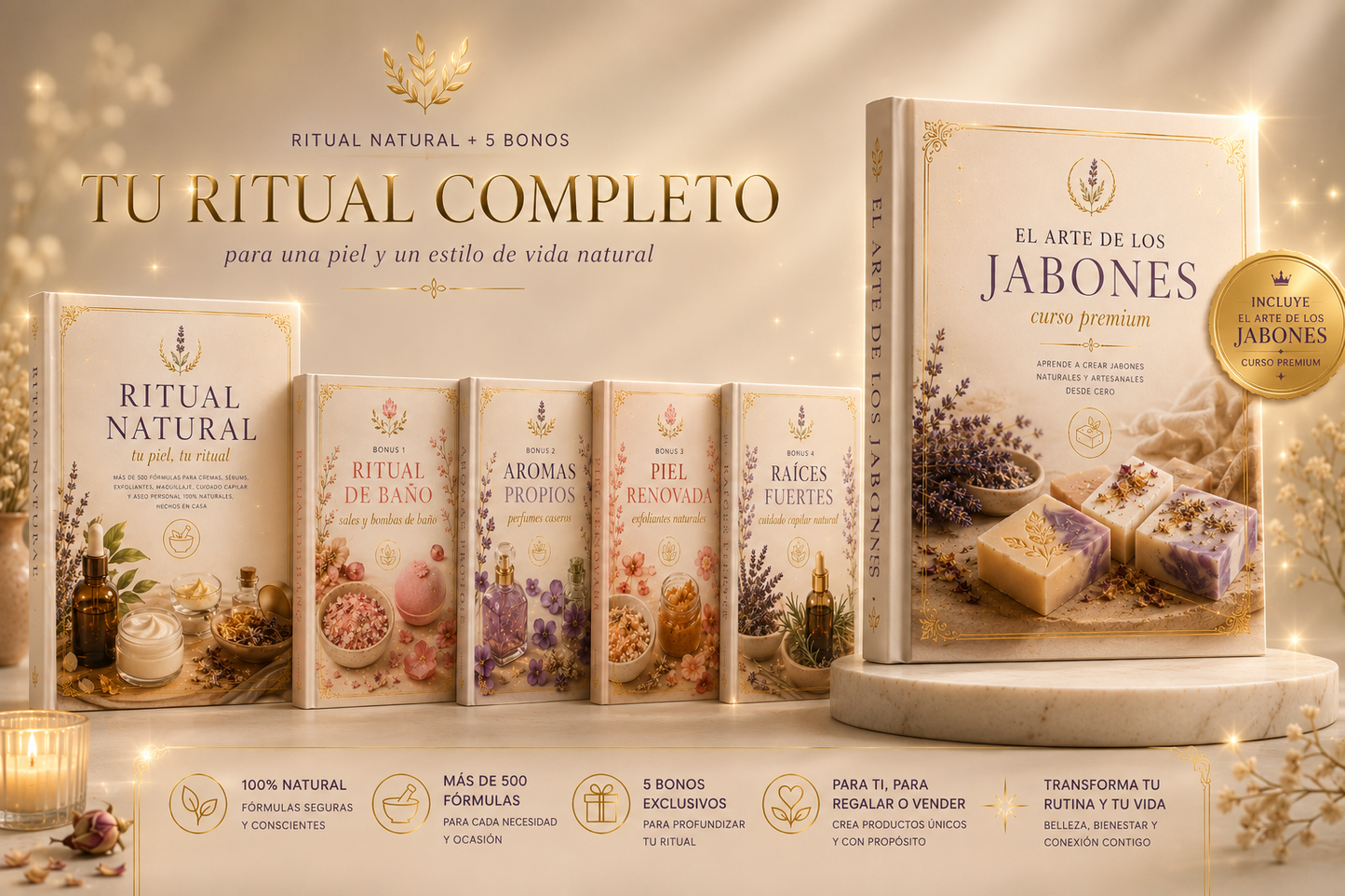 RITUAL NATURAL + 4 BONUS + EL ARTE DE LOS JABONES